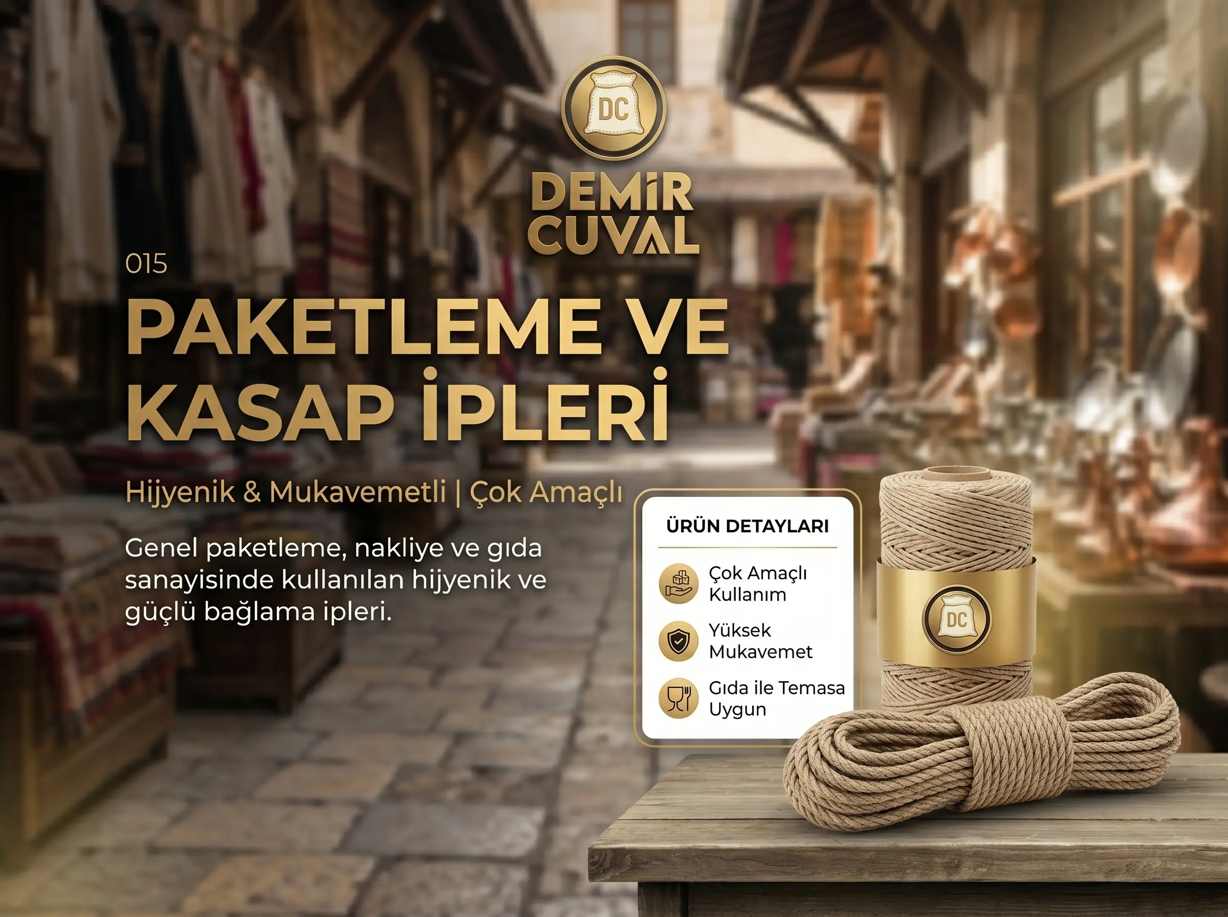 Hijyenik ambalaj ve kasap ipleri, gıda paketleme bağlama çözümleri